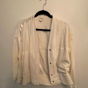 Helmut Lang White Jacket w/ Snap Closure